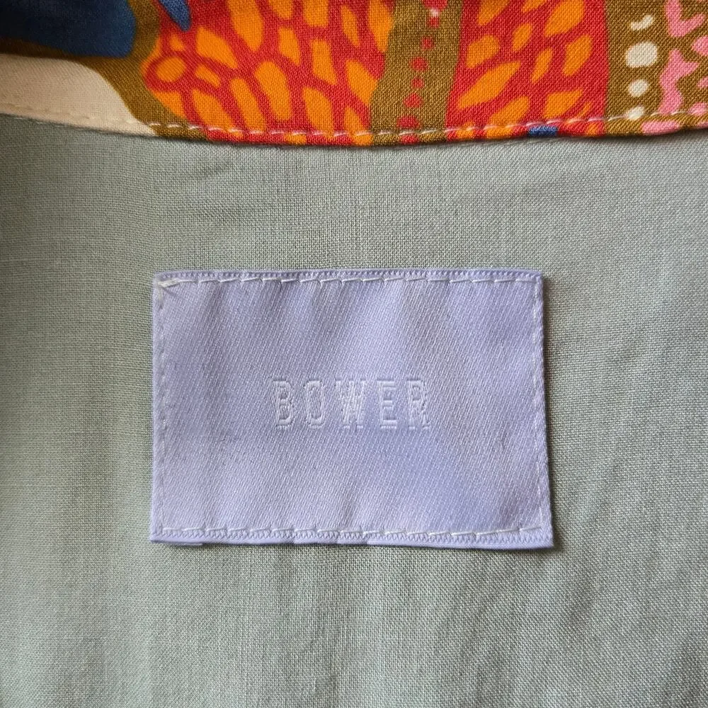 Bower Swimwear Liberty London Prospect Road Button Short Sleeve Top Women XL EUC - Picture 7 of 14